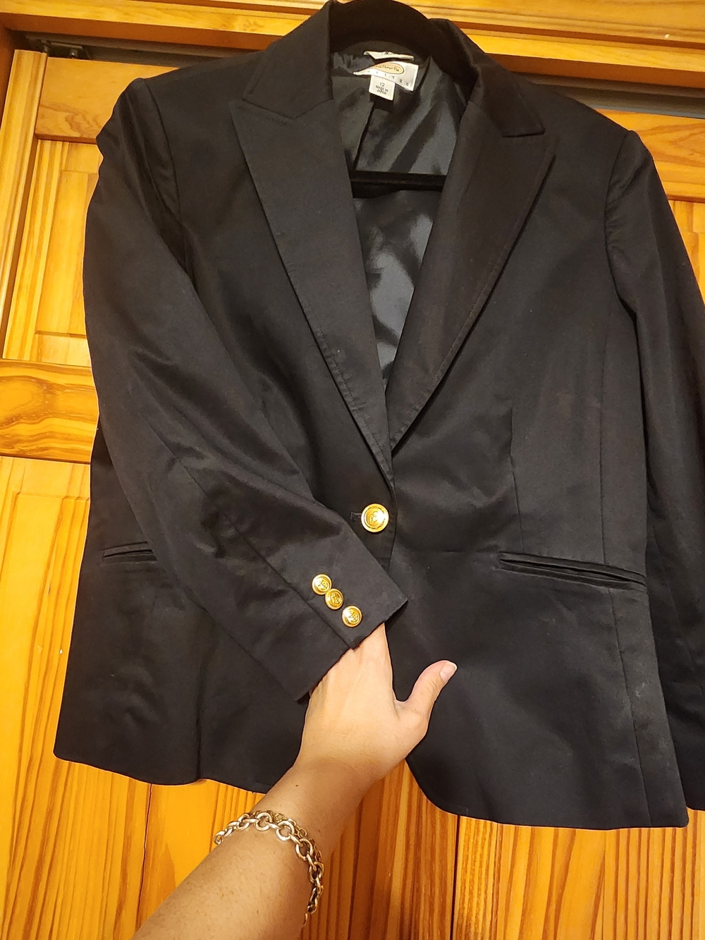 Talbots Black Blazer with Gold Buttons